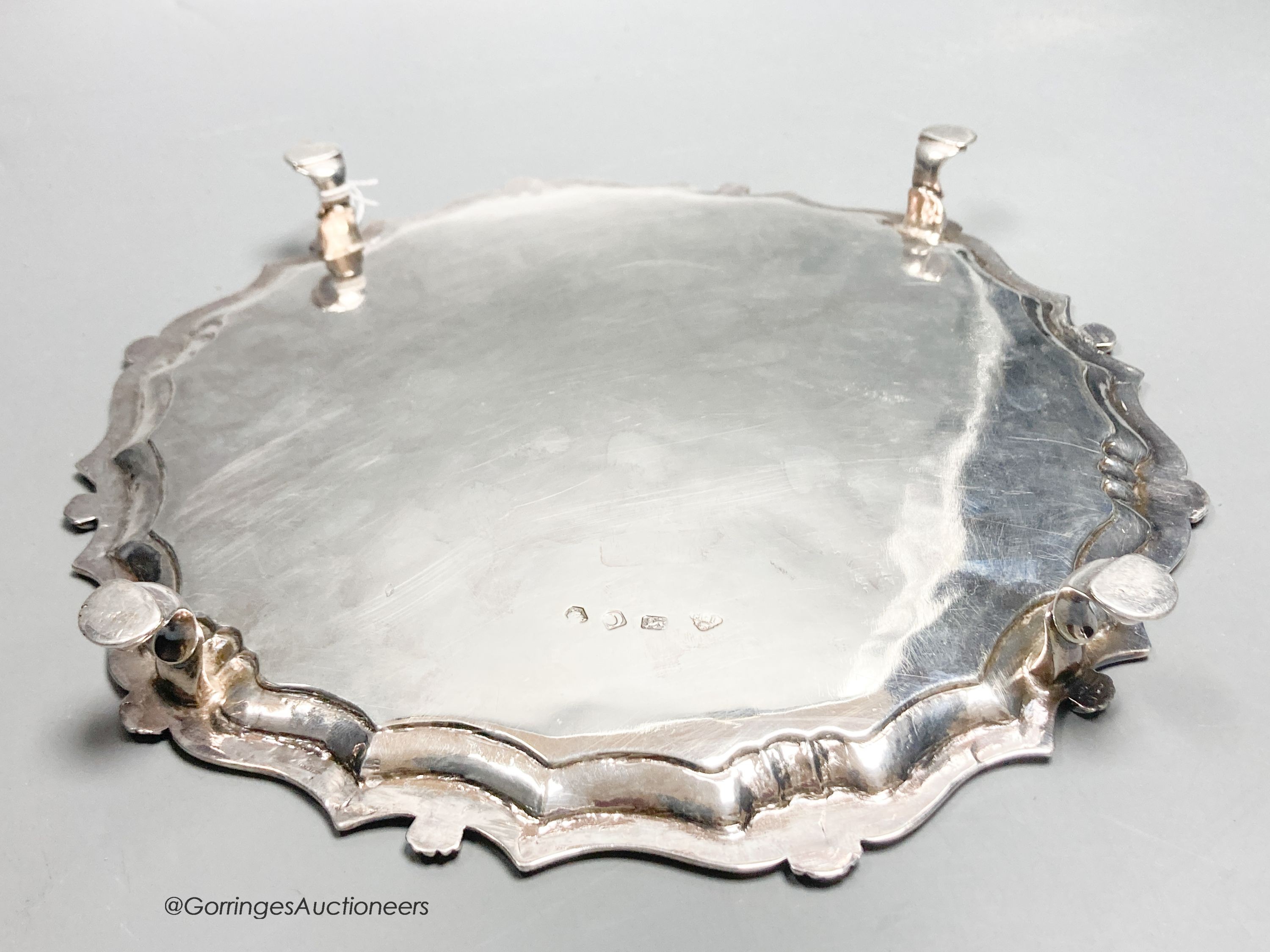 A George II silver salver, by John Robinson II, London, 1738, 26cm, 19oz.